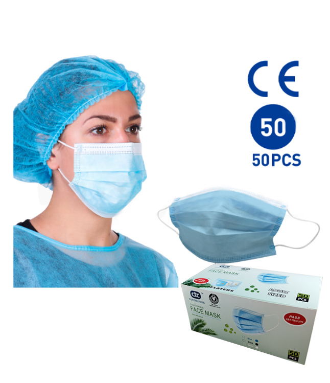 ISO-2009:2015   CE Certified, Disposable 3-Ply Disposable Protective Face Mask (Level 2) ISO-2009:2015   CE Certified, Disposable 3-Ply Disposable Protective Face Mask (Level 2)
